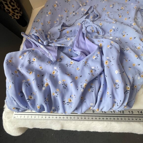 Francescas Floral Blue Sleeveless Midi Dress M 100% Polyester USA Cottagecore - Picture 8 of 10